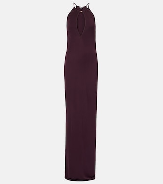 Cutout halterneck crêpe jersey gown | Tom Ford