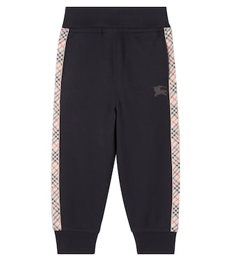 Pantalones deportivos de algodón con EKD y Burberry Check | Burberry Kids