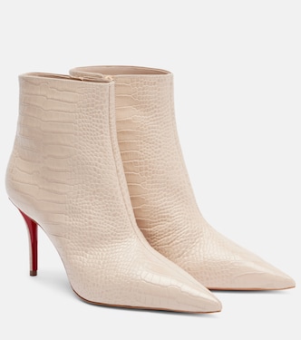 Snake-effect leather ankle boots | Christian Louboutin