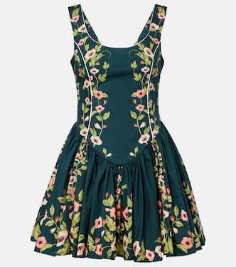 فستان قصير من القطن بطبعات الورود Pluma | Agua by Agua Bendita