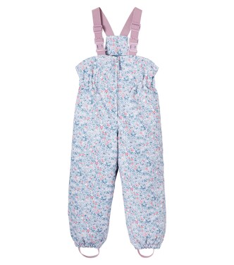 Sal floral ski salopettes | Wheat