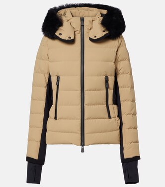 Shearling-trimmed hooded down ski jacket | Moncler Grenoble