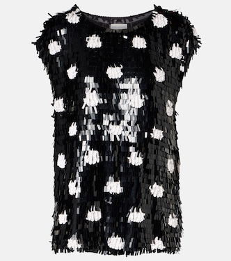 Top Cuzco en soie à sequins | Dries Van Noten