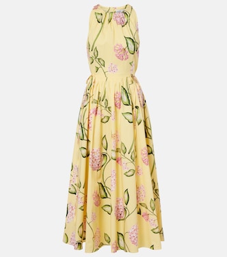 Floral cotton-blend midi dress | Oscar de la Renta