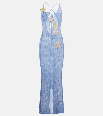 Hilsa open-knit lamé maxi dress | Bananhot