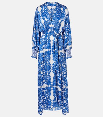Kristen printed satin maxi dress | Poupette St Barth