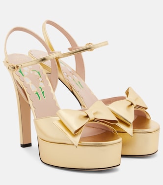 Bowow metallic leather platform sandals | Valentino Garavani