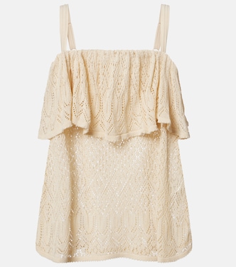 Mahon knitted ruffled lace top | Zimmermann