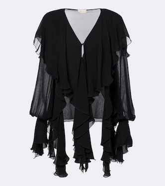 Ruffled crêpe blouse | Blumarine