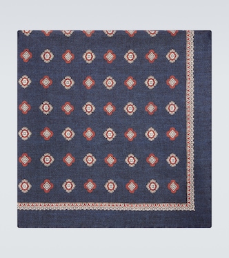 Silk jaquard pocket square | Brunello Cucinelli