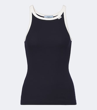 Ribbed-knit cotton tank top | Prada