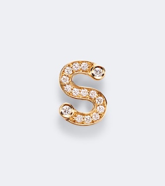Einzelner Ohrring Initial Petite S aus 18kt Gelbgold mit Diamanten | Sophie Bille Brahe