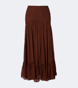 Pleated chiffon maxi skirt | Jacques Wei