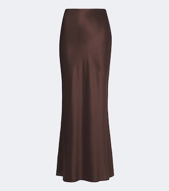 Draped silk charmeuse maxi skirt | The Sei