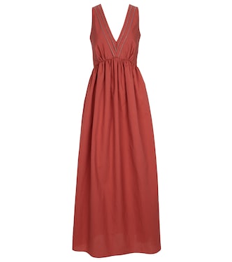 Robe longue en coton mélangé | Brunello Cucinelli