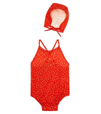 Baby Set Lavendula aus Playsuit und Mütze | Caramel