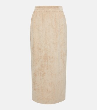 Corduroy pencil midi skirt | Brunello Cucinelli