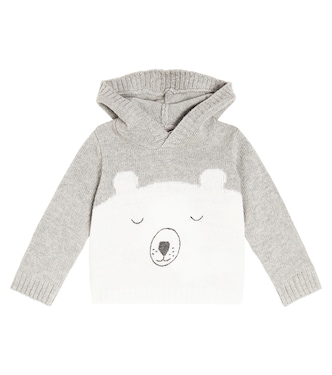 Baby intarsia wool hoodie | Il Gufo