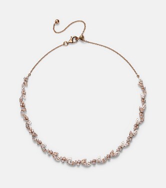 Choker Leaf en or rose 18 ct, diamants et émail | Kamyen