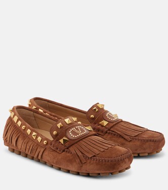 Mocassins Plaster Caster VLogo en daim | Valentino Garavani