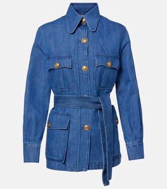 Chaqueta en denim con cinturón | Valentino