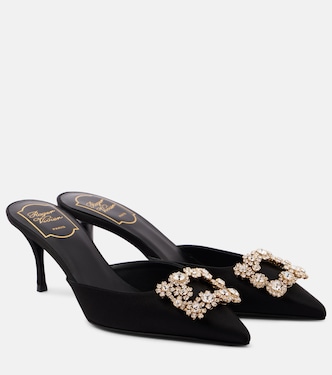 Efflorescence 65 embellished satin mules  | Roger Vivier
