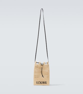 Paula's Ibiza logo raffia crossbody bag | Loewe