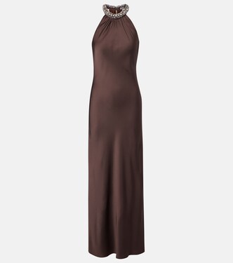 Embellished satin gown | Simkhai