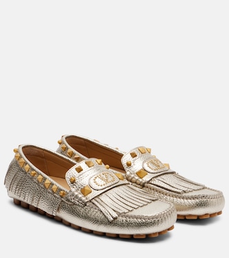 Plaster Caster metallic leather loafers | Valentino Garavani