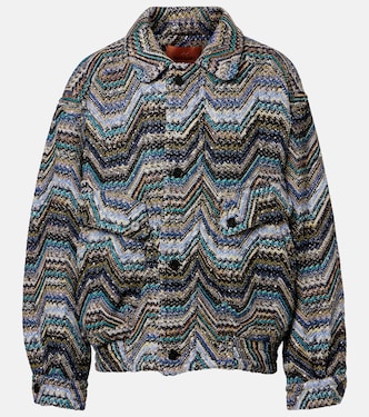 Zigzag oversized jacquard wool-blend jacket | Missoni
