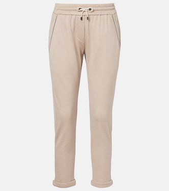 Pantalon de survêtement Monili en coton et soie mélangés | Brunello Cucinelli