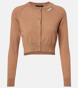 Cardigan aus Wolle und Seide mit Kristallen | Simone Rocha