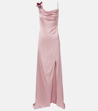 Appliqué satin gown | Blumarine