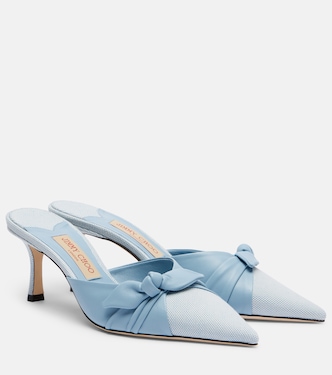 Mules Livi en toile et cuir à nœud | Jimmy Choo