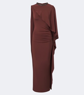 Crystal-embellished jersey maxi dress | Roland Mouret