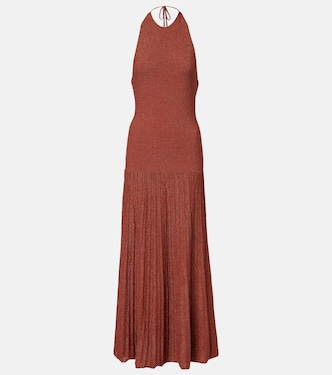 Plissé halterneck cotton-blend maxi dress | Faithfull