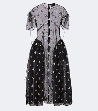 Embroidered tulle midi dress | Simone Rocha