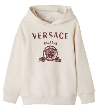 Medusa printed cotton jersey hoodie | Versace Kids