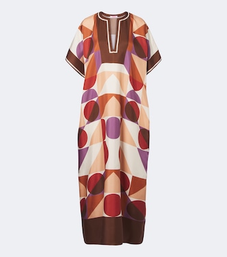 Berry printed silk twill kaftan | Eres