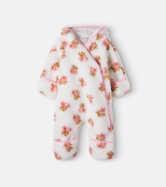 Baby Laine floral hooded teddy onesie | Bebe Organic
