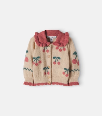 Baby intarsia ruffled cardigan | Emile et Ida