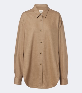 Goya oversized wool and cashmere shirt | Khaite