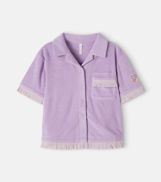 Echo fringed cotton-blend terry shirt | Zimmermann Kids