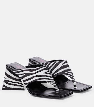 Devon zebra-print suede thong sandals | The Attico