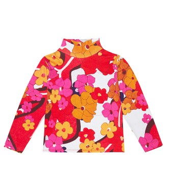 Floral turtleneck cotton jersey top | ERL Kids