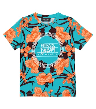 Floral cotton jersey T-shirt | Versace Kids
