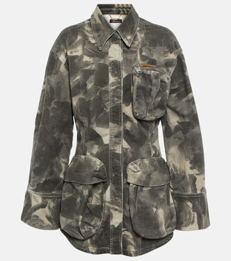 Belted printed denim jacket | Blumarine