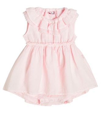 Baby ruffle-trimmed linen dress | Il Gufo