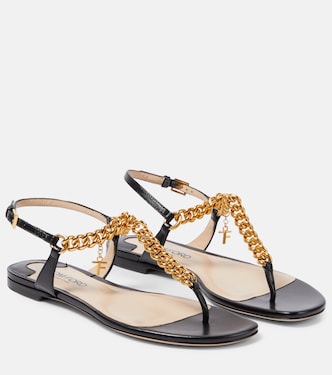 Zenith embellished leather thong sandals | Tom Ford