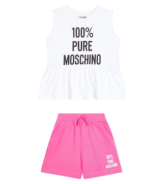 Cotton jersey top and shorts set | Moschino Kids